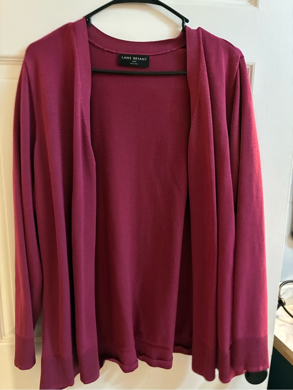 Lane Bryant Open Front Cardigan Sweater Burgundy Plus Size 18/20
- Berry